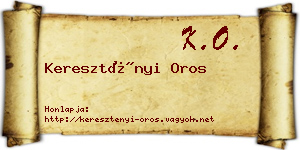 Keresztényi Oros névjegykártya